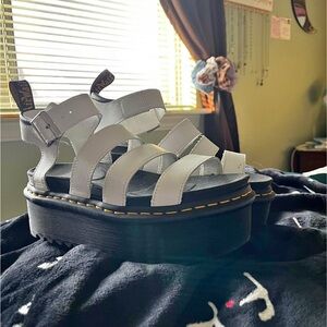 Dr. Martens White Platform Sandals